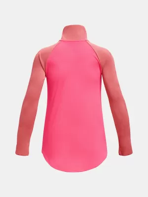 Тениска за момиче UNDER ARMOUR TECH GRAPHIC 1/2 ZIP 1377586-683 РОЗОВО
