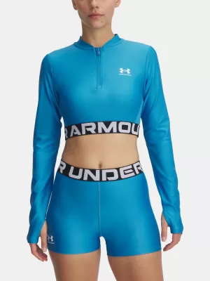 Дамска тениска UNDER ARMOUR HEATGEAR RIB 1/4 ZIP LS 1388692-453 СИНЬО