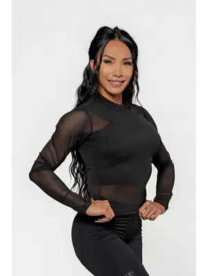 Дамски топ с дълъг ръкав INTENSE Sheer 847 Gold BLACK/GOLD Nebbia