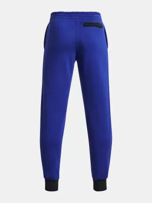 Спортни панталони за момчета UNDER ARMOUR RIVAL FLEECE SCRIPT JGRS 1379789-400 СИНЬО