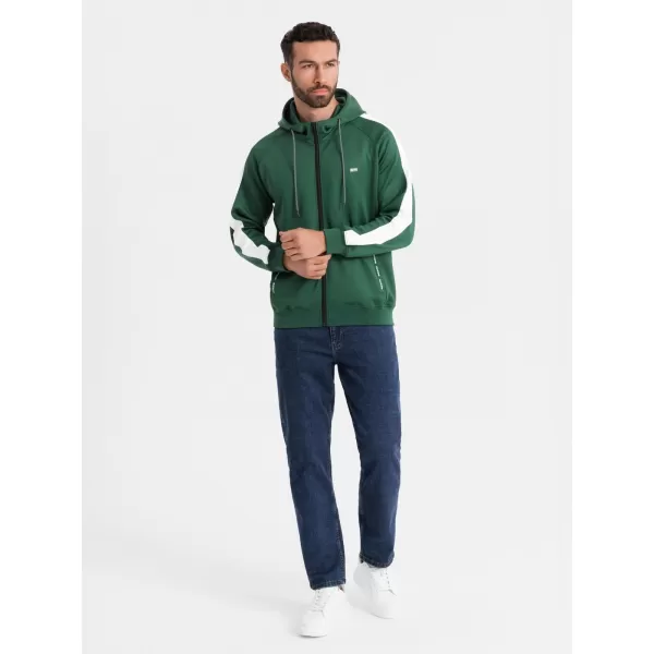  Мъжки суичър OMBRE OM-SSZP-0210 ТЪМНО ЗЕЛЕНО 