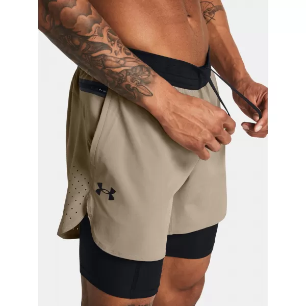  Мъжки шорти UNDER ARMOUR VANISH ELITE 2IN1 SHORT 1378604-203 КАФЯВО 