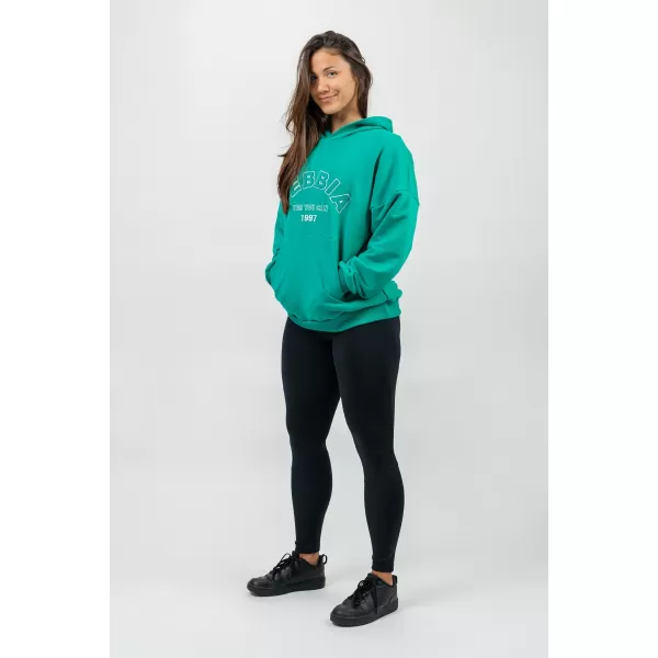  Oversize суичър с качулка GYM RAT 256 GREEN Nebbia 