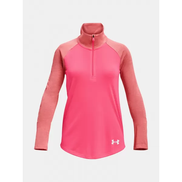  Тениска за момиче UNDER ARMOUR TECH GRAPHIC 1/2 ZIP 1377586-683 РОЗОВО 