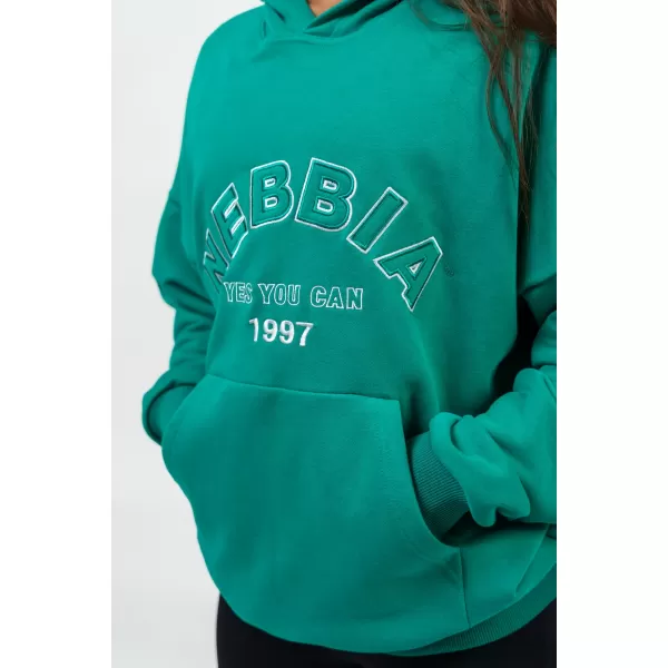  Oversize суичър с качулка GYM RAT 256 GREEN Nebbia 