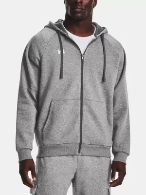 Мъжки суичър UNDER ARMOUR UA RIVAL FLEECE FZ HOODIE СИВО