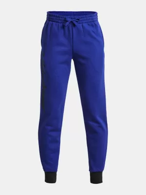 Спортни панталони за момчета UNDER ARMOUR RIVAL FLEECE SCRIPT JGRS 1379789-400 СИНЬО