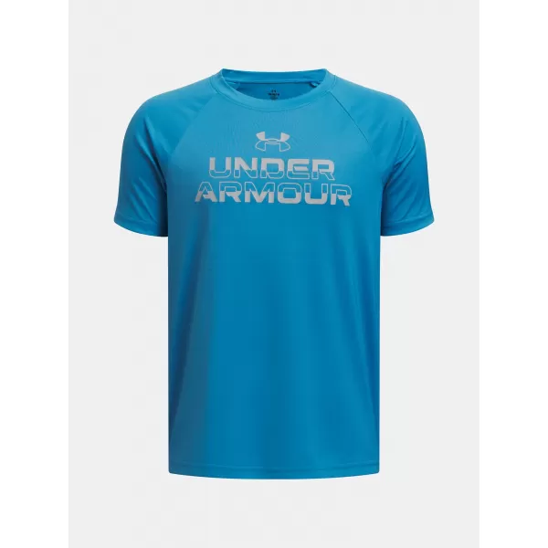  Момчешка тениска UNDER ARMOUR TECH SPLIT WORDMARK SS 1383010-452 СИНЬО 