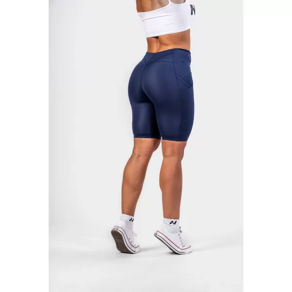  GYM THERAPY 628 ТЪМНО СИНИ Шорти за колоездене Nebbia 10 инча с висока талия 