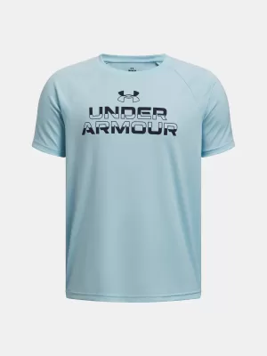 Момчешка тениска UNDER ARMOUR TECH SPLIT WORDMARK SS 1383010-494 СИНЬО