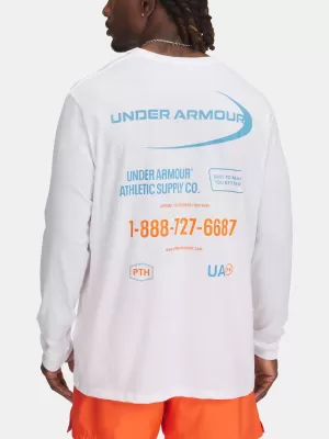Мъжка тениска UNDER ARMOUR M WORKWEAR LOGO LS 1390167-100 БЯЛО