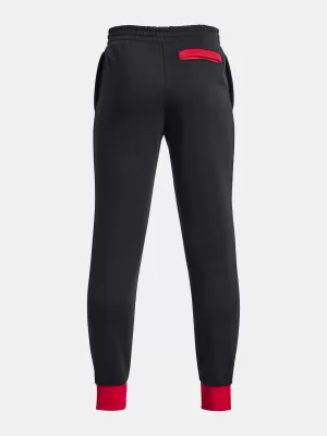 Спортни панталони за момчета UNDER ARMOUR RIVAL FLEECE SCRIPT JGRS 1379789-001 ЧЕРЕН