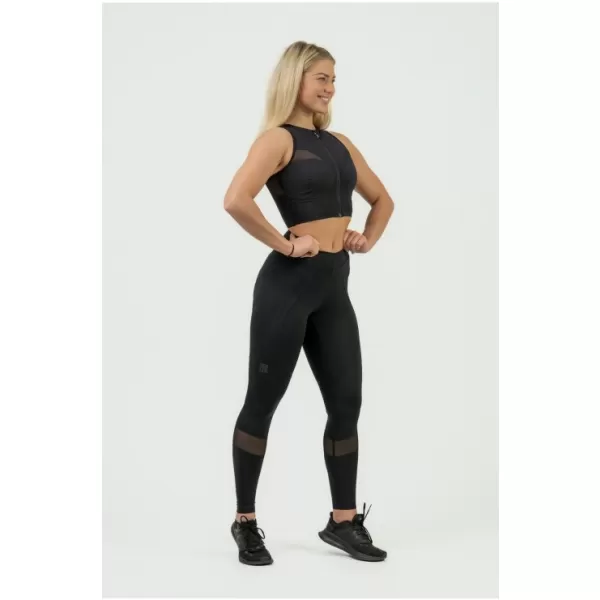  Дамски кроп топ с висока поддръжка INTENSE Mesh 842 BLACK Nebbia 