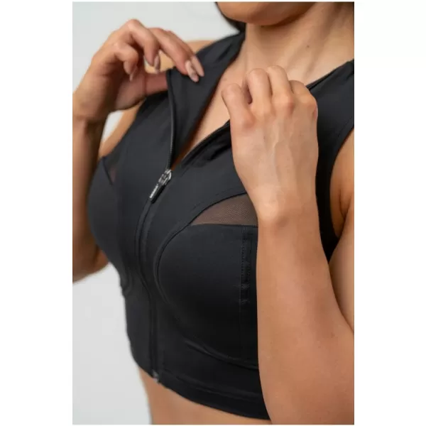  Дамски кроп топ с висока поддръжка INTENSE Mesh 842 BLACK Nebbia 
