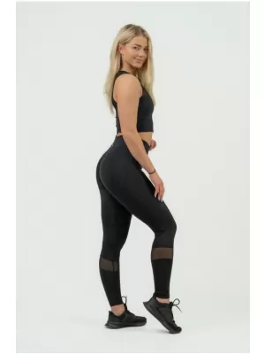 Дамски кроп топ с висока поддръжка INTENSE Mesh 842 BLACK Nebbia
