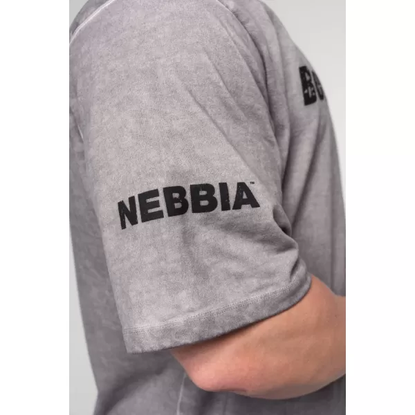  Изпрана памучна тежка тениска GRIND 370 LIGHT GREY Nebbia 
