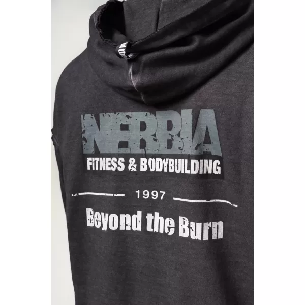  Изпран суичър с цип GYM BRO 362 ЧЕРЕН Nebbia 