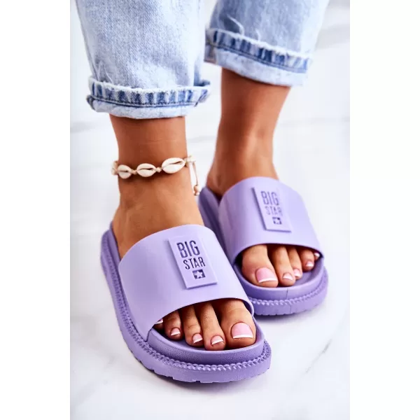  Модни дамски чехли BIG STAR JJ274A304 PURPLE Big Star Shoes 