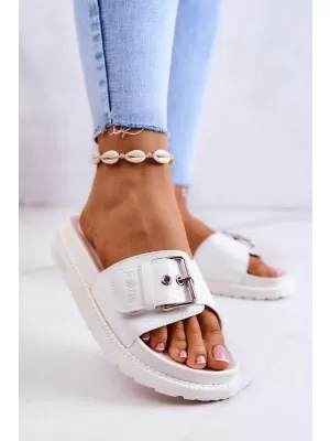 Модни дамски чехли BIG STAR JJ274A309 WHITE Big Star Shoes