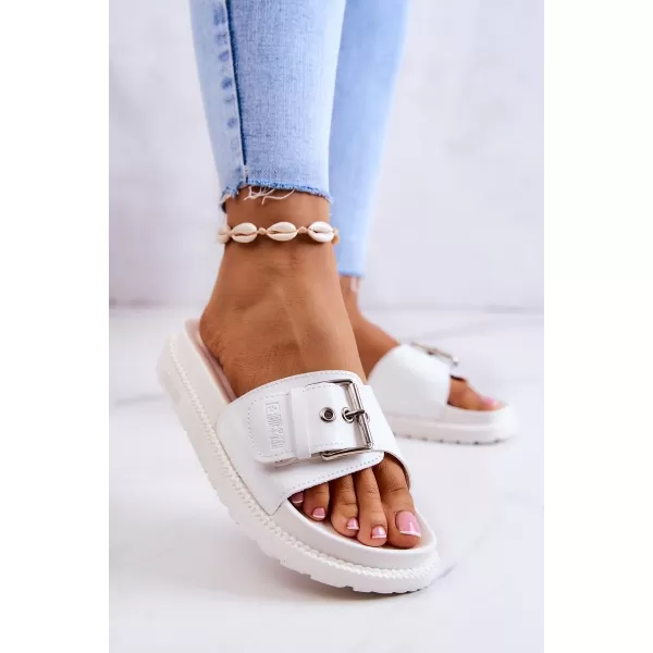  Модни дамски чехли BIG STAR JJ274A309 WHITE Big Star Shoes 