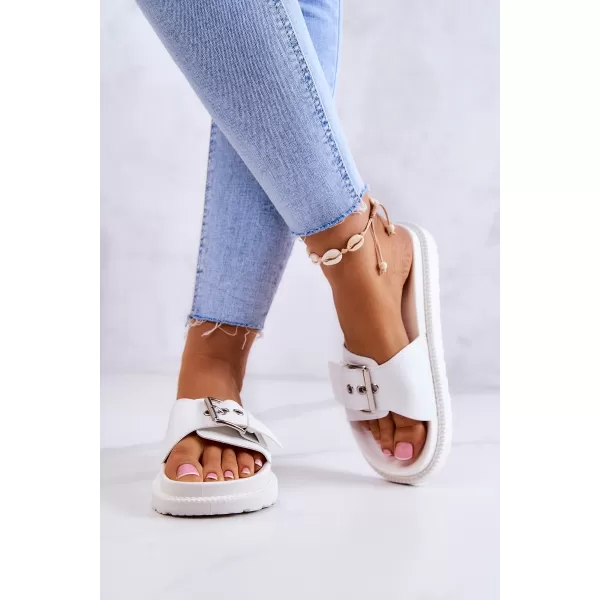  Модни дамски чехли BIG STAR JJ274A309 WHITE Big Star Shoes 
