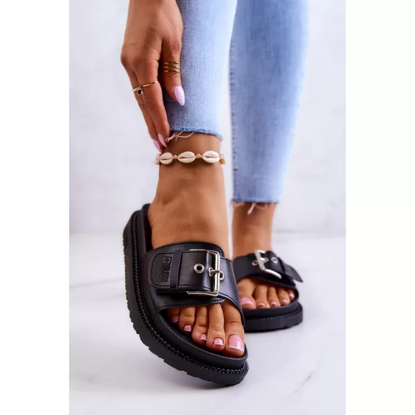  Модни дамски чехли BIG STAR JJ274A307 BLACK Big Star Shoes 