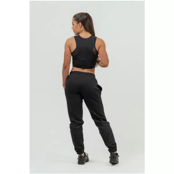  Дамски кроп топ с висока поддръжка INTENSE Mesh 842 BLACK Nebbia 