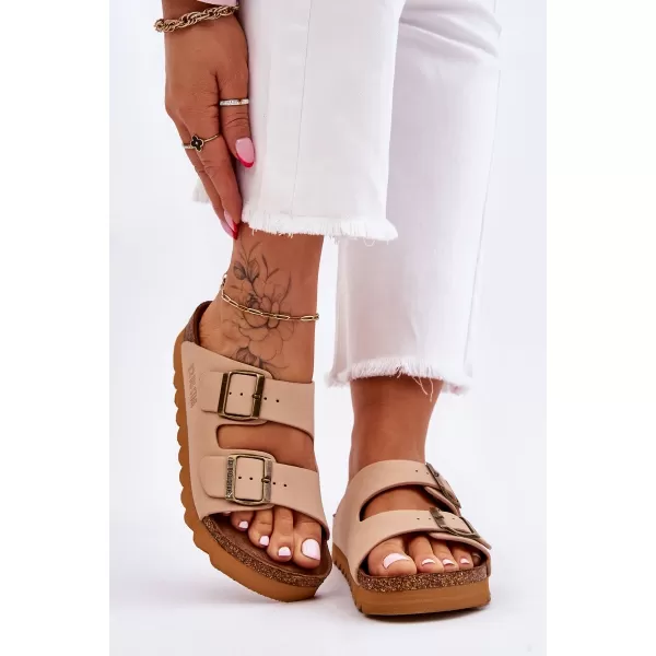  Дамски чехли BIG STAR LL274745 BEIGE Big Star Shoes 