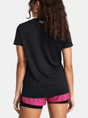 Дамска тениска UNDER ARMOUR TECH SSV- SOLID 1384229-001 ЧЕРЕН