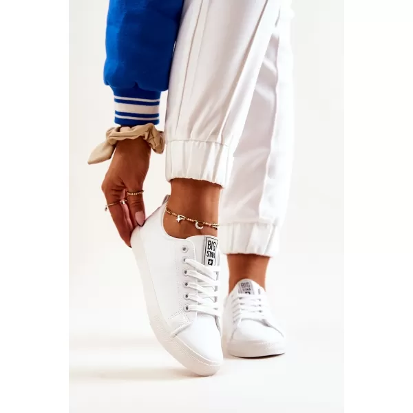  Дамски кожени кецове BIG STAR JJ274311 WHITE Big Star Shoes 