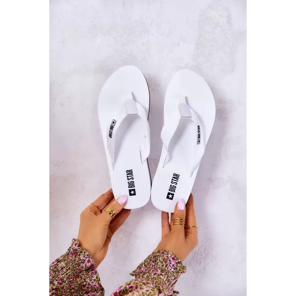  Дамски джапанки на клин BIG STAR JJ274A333 WHITE Big Star Shoes 