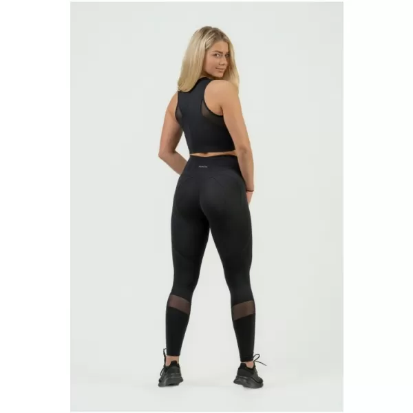  Дамски кроп топ с висока поддръжка INTENSE Mesh 842 BLACK Nebbia 