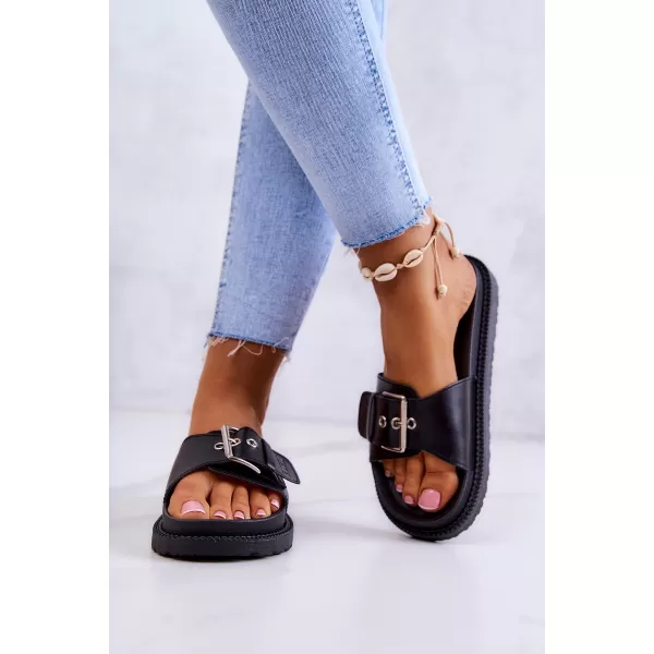  Модни дамски чехли BIG STAR JJ274A307 BLACK Big Star Shoes 