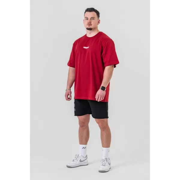  Овърсайз тениска GYM ESSENTIALS 381 ТЪМНО ЧЕРВЕНО Nebbia 