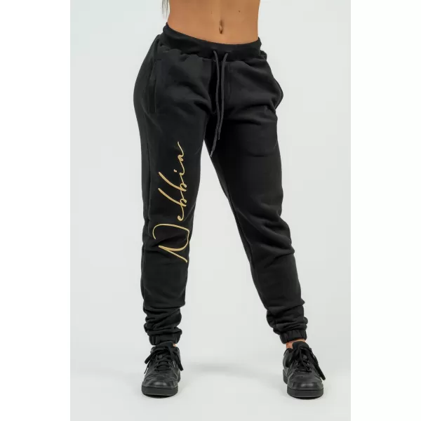  Дамски широки спортни панталони Signature INTENSE 846 BLACK/GOLD Nebbia 