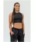 Дамски кроп топ с висока поддръжка INTENSE Mesh 842 BLACK Nebbia