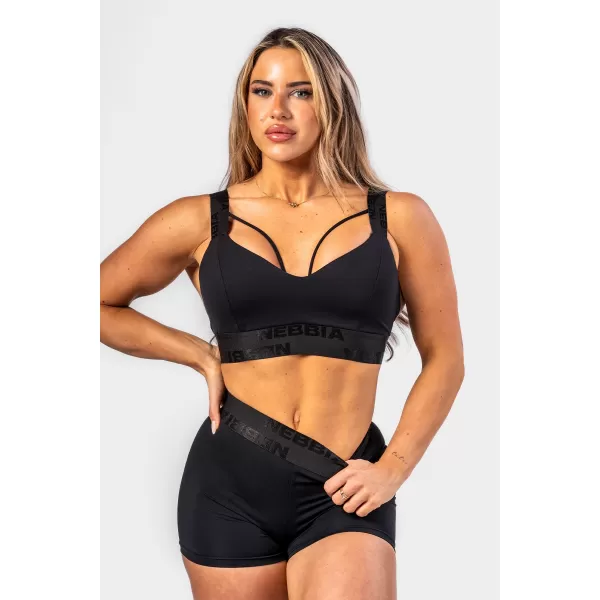 Дамски спортен сутиен с подсилване INTENSE Iconic 844 BLACK Nebbia 