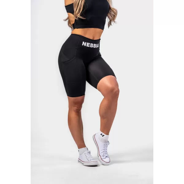  GYM THERAPY 628 ЧЕРНИ Шорти за колоездене Nebbia 10 инча с висока талия 