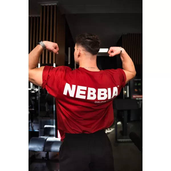  Овърсайз тениска GYM ESSENTIALS 381 ТЪМНО ЧЕРВЕНО Nebbia 