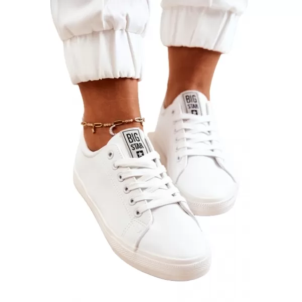  Дамски кожени кецове BIG STAR JJ274311 WHITE Big Star Shoes 