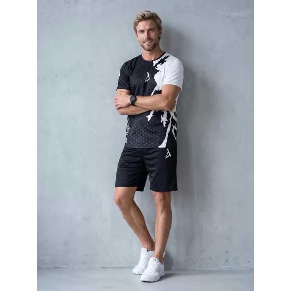  Мъжка премиум функционална тениска ALTISPORT VOJ/ALM112TR01 ЧЕРНО И БЯЛО 