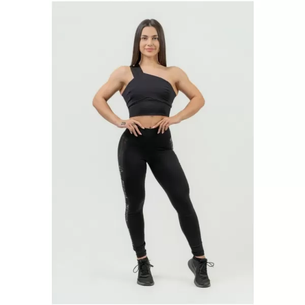  Дамски спортен сутиен с висока поддръжка INTENSE Asymmetric 841 BLACK/GOLD Nebbia 