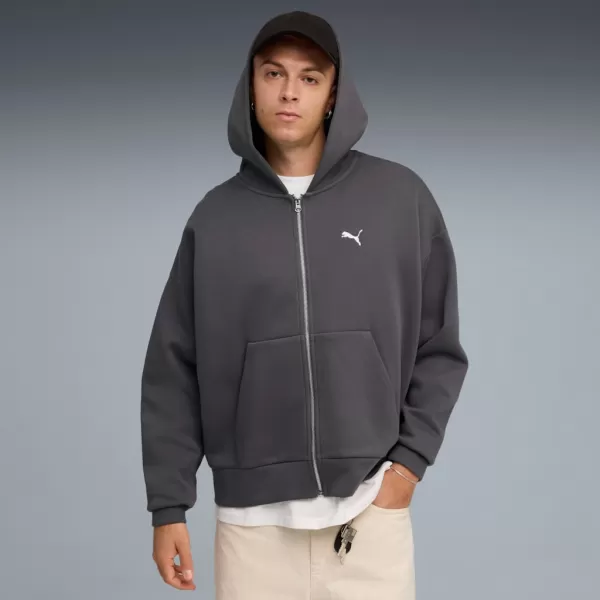  Мъжки суичър PUMA WARDROBE ESS BOXY FULL-ZIP HOODIE DK 632066-44 СИВО 
