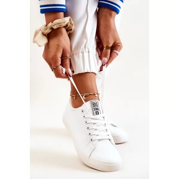  Дамски кожени кецове BIG STAR JJ274311 WHITE Big Star Shoes 