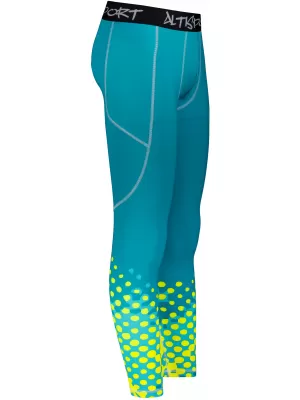 Мъжки дълъг премиум спортен клин ALTISPORT VOJ/ALM109LEG01 ИЗУМРУДЕНО-ФЛУО