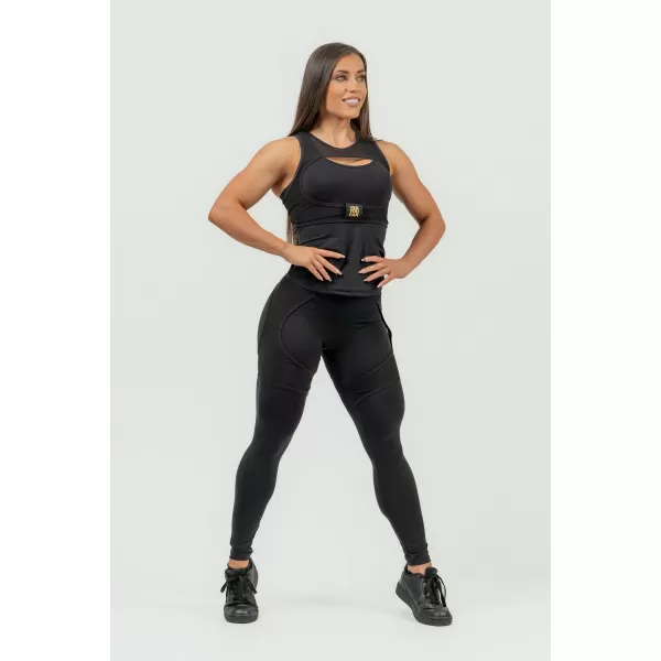  Дамски спортен клин с мрежа INTENSE 838 Gold BLACK/GOLD Nebbia 