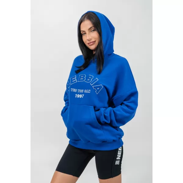  Oversize суичър с качулка GYM RAT 256 BLUE Nebbia 