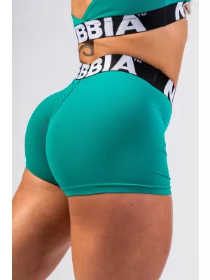 Фитнес шорти с висока талия GLUTE PUMP 240 GREEN Nebbia
