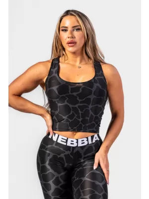 ВДЪХНОВЕН ОТ ПРИРОДАТА спортен изрязан горнище Racer back” 549 BLACK Nebbia