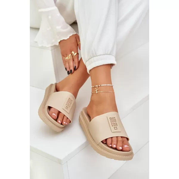  Дамски чехли BIG STAR LL274A210 BEIGE Big Star Shoes 